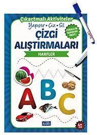 ÇİZGİ ALIŞTIRMALARI-HARFLER;YAPIŞTIR-ÇİZ-SİL